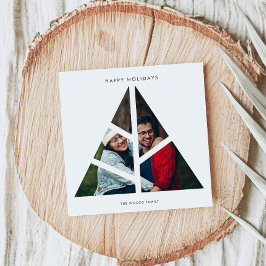 Geometrische Kerstboom Laag Minimalistische Foto Feestdagenkaart