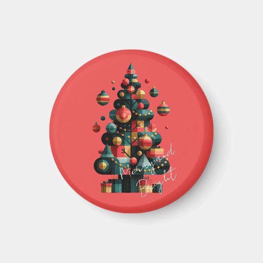Geometrische Kerstboom Magneet (Voorkant)