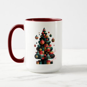 Geometrische Kerstboom Mok