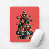 Geometrische Kerstboom Muismat (Met muis)