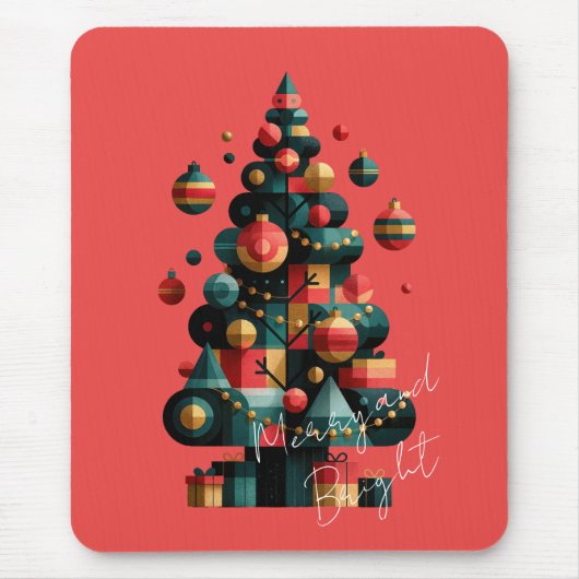 Geometrische Kerstboom Muismat (Voorkant)