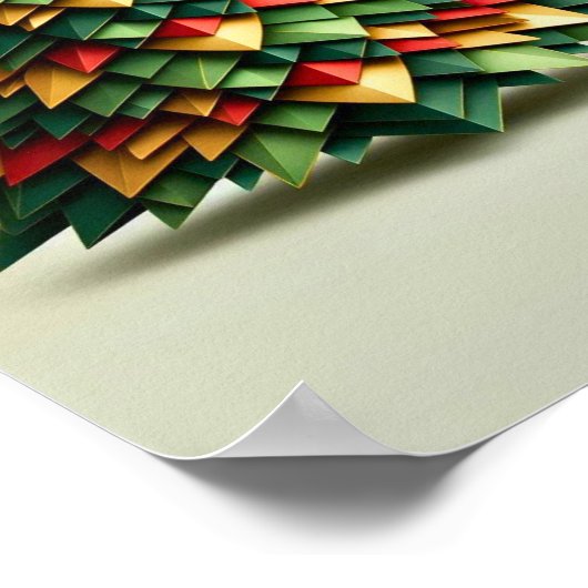 Geometrische kerstboom poster (Hoek)