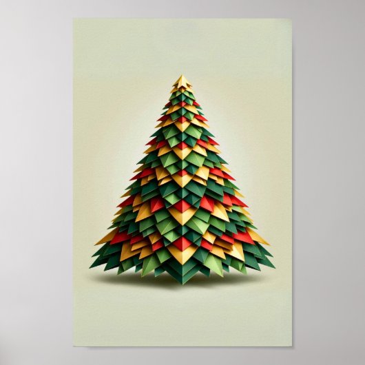 Geometrische kerstboom poster (Voorkant)