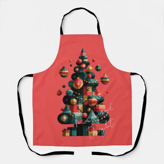 Geometrische Kerstboom Schort (Voorkant)
