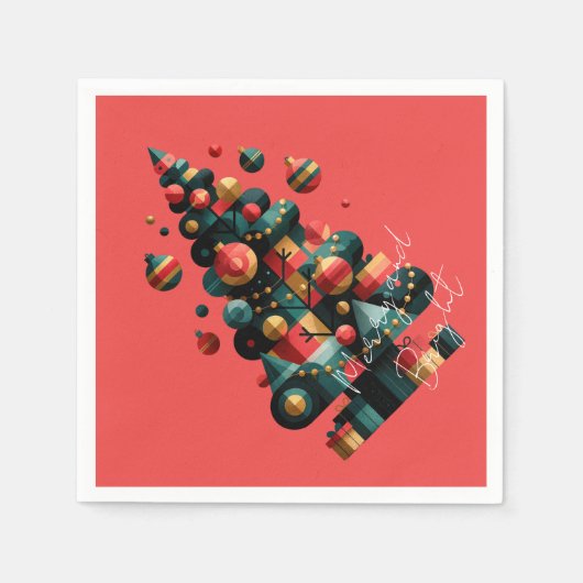 Geometrische Kerstboom Servet (Voorkant)