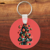 Geometrische Kerstboom Sleutelhanger (Voorkant)