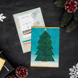 Geometrische Kerstboom Ticket Familie Cadeaubon