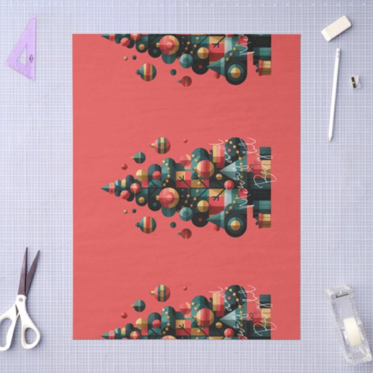 Geometrische Kerstboom Tissuepapier (Craft)