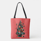 Geometrische Kerstboom Tote Bag (Achterkant)