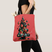 Geometrische Kerstboom Tote Bag (Dichtbij)