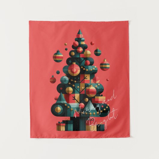 Geometrische Kerstboom Wandkleed (Voorkant)