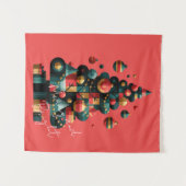 Geometrische Kerstboom Wandkleed (Voorkant (horizontaal))