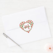 Geometrische Kerstboomgaard Hart Sticker (Envelop)