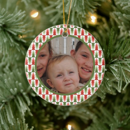 Geometrische Kerstboomgaard Keramisch Ornament (Boom)
