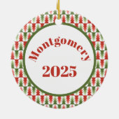 Geometrische Kerstboomgaard Keramisch Ornament (Achterkant)