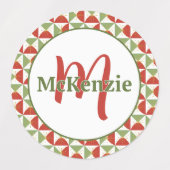 Geometrische Kerstboomgaard Labels (Design 2)
