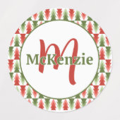 Geometrische Kerstboomgaard Labels (Design 1)