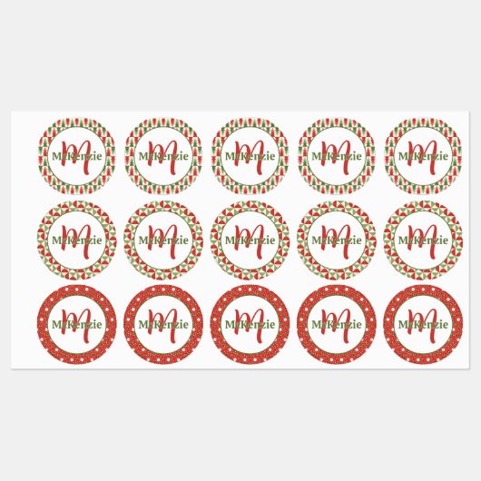 Geometrische Kerstboomgaard Labels (Vel)