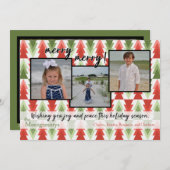 Geometrische Kerstboomgaard Platte Kerstkaart (Voorkant / Achterkant)