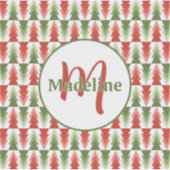 Geometrische Kerstboomgaard Sticker (Voorkant)