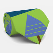 Geometrische kerstboomstrepen stropdas (Opgerold)