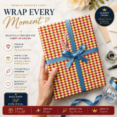 Geometrische kerstcadeauverpakkings papier