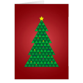 Geometrische Kerstkaart met Kerstboom