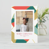 Geometrische kerstkaart voor colorblok-Glas in loo Kaart (Staand voorkant)