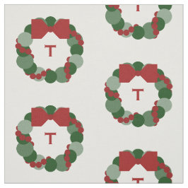 Geometrische Kerstkrans met Monogram Stof