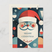Geometrische kerstman feestdagenkaart (Voorkant / Achterkant)