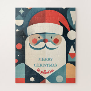 Geometrische kerstman legpuzzel