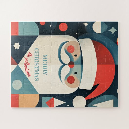 Geometrische kerstman legpuzzel (Horizontaal)