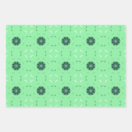 Geometrische kerstpatronen inpakpapier vel