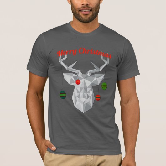Geometrische kerstrendieren Mannen t-shirt (Voorkant)