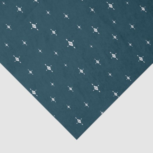 Geometrische Kerststerren in Navy Blue Tissuepapier (Detail)