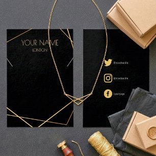 Geometrische ketting-display met sociale pictogram visitekaartje