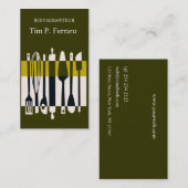 Geometrische keukengerei Catering Koken Chef Visitekaartje (Voorkant / Achterkant)
