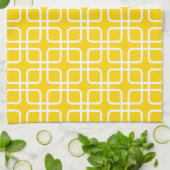 Geometrische keukenhanddoek in Freesia Yellow (Gevouwen)
