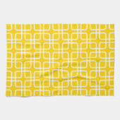 Geometrische keukenhanddoek in Freesia Yellow (Horizontaal)