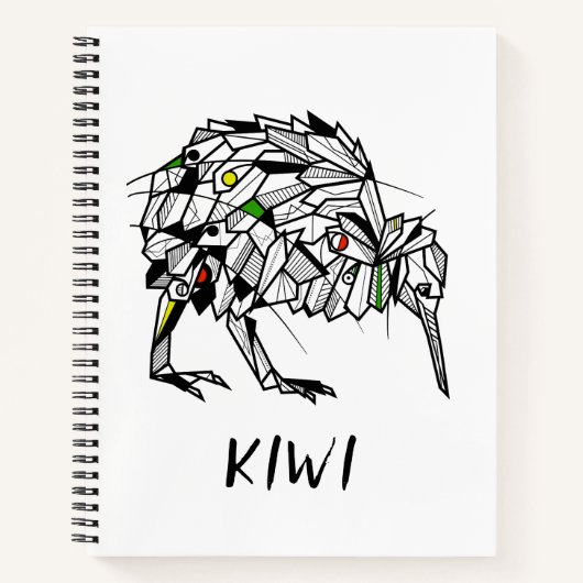 Geometrische kiwivogel notitieboek (Voorkant)