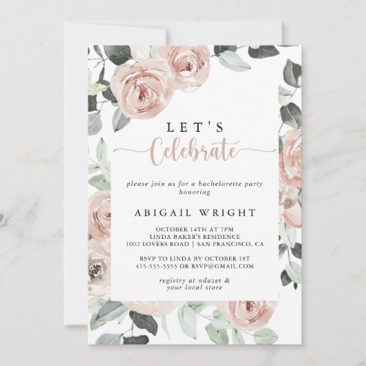 Geometrische Klassieke Floral Let's Celebrate Part Kaart (Voorkant)