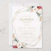 Geometrische Klassieke Gold Floral Gradual Party Kaart (Voorkant)