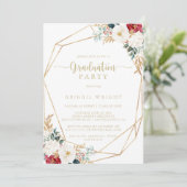 Geometrische Klassieke Gold Floral Gradual Party Kaart (Staand voorkant)