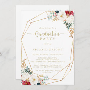 Geometrische Klassieke Gold Floral Gradual Party Kaart