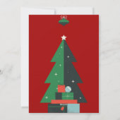 Geometrische klassieke herten kerst decor Uitnodig Feestdagenkaart (Achterkant)