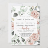 Geometrische klassieke mosterd roze roze bloem kaart (Voorkant)