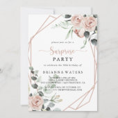 Geometrische klassieke mosterd roze roze verrassin kaart (Voorkant)