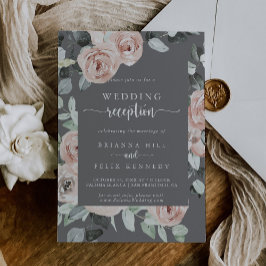 Geometrische klassieke Roos Grijze bruiloft Kaart