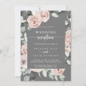 Geometrische klassieke roosgrijze huwelijksrecepti kaart (Voorkant)