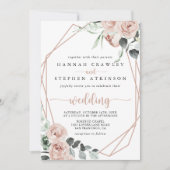 Geometrische klassieke roze Floral voor en achter  Kaart (Voorkant)